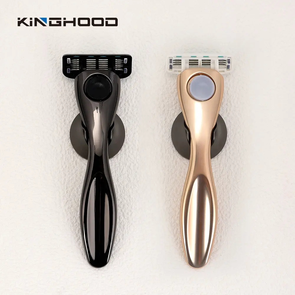 Custom Logo Eco Friendly Boby Six and Four Blade Cartridges shave set With Wall Holder