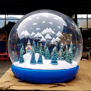 Christmas PVC <b>Inflatable</b> Snow Globe House With Bubble Feature for Outdoor Photo Booth Parties 202404 <b>Inflatable</b> Snowglobe Christ - Product Image 1