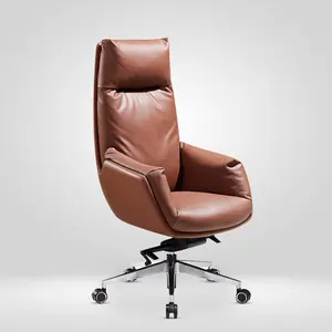 Modern ofis mobilyaları döner ergonomik CEO patron yöneticisi deri yönetici ofis koltuğu