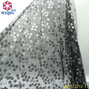 Diseño <span class=keywords><strong>de</strong></span> tela chapado en oro cinco pétalos pequeña flor <span class=keywords><strong>de</strong></span> punto hoja <span class=keywords><strong>de</strong></span> tul tela <span class=keywords><strong>de</strong></span> malla brillante tela <span class=keywords><strong>de</strong></span> malla ropa fiesta falda vestido - Product Image 2