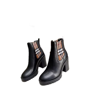 Bottines confortables et imperméables en cuir de vachette véritable pour femmes, respirantes et tendance, couleur unie - Product Image 1