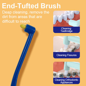 Brosse orthodontique à touffe unique <span class=keywords><strong>Detex</strong></span> 0.1mm Support ultra doux OEM 3 pièces/paquet brosse à dents orthodontique - Product Image 3