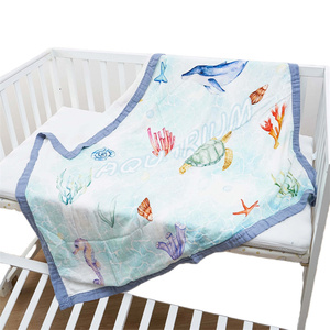 Serviette <span class=keywords><strong>de</strong></span> bain pour bébé en mousseline <span class=keywords><strong>de</strong></span> coton biologique 100% personnalisée couvertures Babi à motif <span class=keywords><strong>de</strong></span> dessin animé mignon couverture bébé en mousseline à <span class=keywords><strong>6</strong></span> couches - Product Image 6