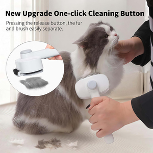 Spazzola per toelettatura 2 in 1 per cani e gatti con pulsante di rilascio, pettine districante e rimuovi-pelo per animali a pelo lungo e corto - Product Image 4