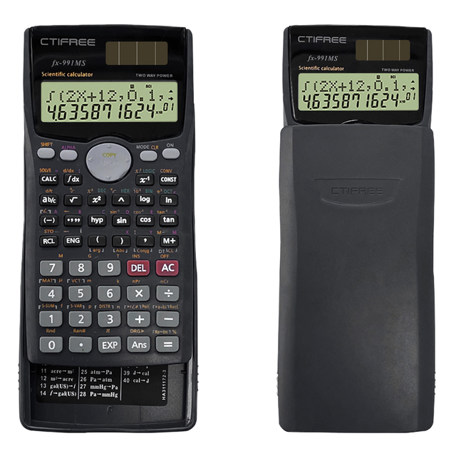 Original CTIFREE FX-991Ms Dual Power Plastic Multifunctional 401 Function Student Scientific Calculator