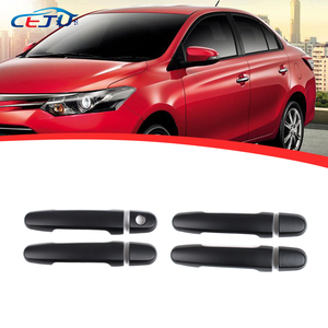 4 pièces de protections pour poignées de portières et autocollants de protection de coupelle de poignée extérieure, aspect fibre de carbone, pour Toyota Vios 2014 - Product Image 1