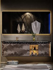 Ensemble de meubles de salle de bain de style hôtel avec <span class=keywords><strong>lavabo</strong></span> en pierre de luxe, <span class=keywords><strong>meuble</strong></span> de <span class=keywords><strong>lavabo</strong></span> haut de gamme sur mesure - Product Image 3