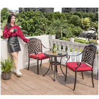 2022 Outdoor Furniture Patio Stoelen Voor Balkon Gegoten Aluminium Opvouwbare Stoel Indoor Tafel En Stoel Diner Tuin Set