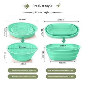 Cesta para Pan de Grado Alimenticio, Ovalada/Redonda, Plegable, para Panadería, Cestas de Silicona para Fermentar Pan - Product Image 3