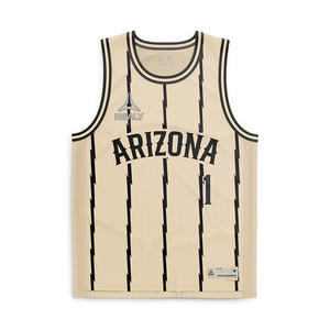 ヴィンテージ風白と青のバスケットボールジャージデザイン キッズバスケットボールユニフォーム - Product Image 3