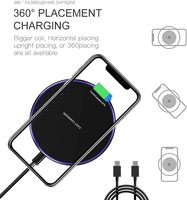 Kabel pengisi daya nirkabel 15W berkualitas tinggi dudukan pengisi daya nirkabel untuk kabel pengisian daya ponsel cepat