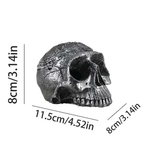 Factory Wholesale Dark Style Halloween Trick Ashtray High Temperature Resistant Easy To Clean Open Forehead Skull Resin Ashtray