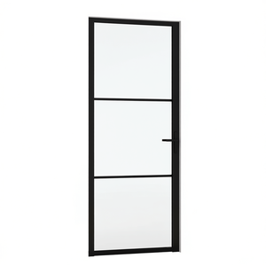 Porte intérieure en verre ESG noir et aluminium 32,7" x 79,3" Modèle D0100H5XMKT - Product Image 1