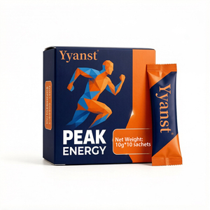 Mixed Botanical Roast Instant Coffee 10g*10 Sachets Navy <b>Orange</b> Geometric Runner Figure Print <b>Paper</b> Box OEM Custom Bulk Carton - Product Image 4