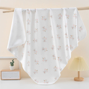 Pure Cotton Swaddling Towel Spring Summer Cover Blanket Wrapping Towel with Birth Room Bag for Bedding