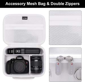 Étui pour appareil photo compatible avec Canon EOS Rebel T7/R50/R6 Mark II/R100/R50 V/T6/R8/R10/R5, avec 4 séparateurs et bandoulière - Product Image 4