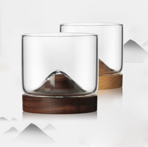 Verre à liqueur en forme <span class=keywords><strong>de</strong></span> montagne domestique créatif avec base en bois pour <span class=keywords><strong>whisky</strong></span> et vin pour les fêtes <span class=keywords><strong>de</strong></span> bar - Product Image 1