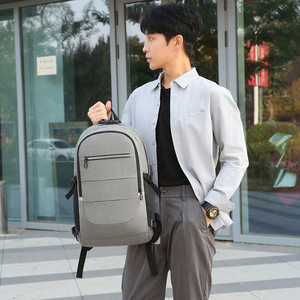 Large Capacity Waterproof <b>Computer</b> <b>Backpack</b> Simple Style Reflective Strip Oxford Polyester Zipper for Business Travel School Use - Product Image 3