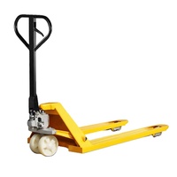 Chariots hydrauliques jaunes d'une capacité de 3000 kg avec roues de transport à entraînement manuel