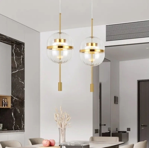 Modern <b>Globe</b> Hanging Lamp Kitchen Island Dining Room Brass Glass Ball Pendant <b>Light</b> - Product Image 6