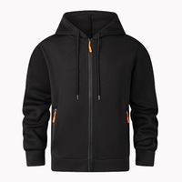 Sweat-shirt à capuche zippé pour homme avec poches latérales, sweat-shirt de sport décontracté printemps-automne, haut à capuche coupe classique tendance