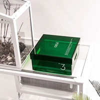Boîte de rangement et d'exposition en acrylique transparente, écologique et moderne, avec couvercle, couleur et logo personnalisables, pour un design léger