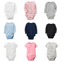 Combinaison Bébé Unisexe à Manches Longues en Coton Couleur Unie, Col Enveloppant, Boutons Pression au Croisillon, Vente en Gros
