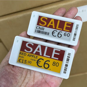 Etiqueta electrónica de precio para estantería de 2.13 pulgadas, ESL de cuatro colores, etiqueta digital de precio para supermercado, compatible con SDK API personalizado para tiendas. - Product Image 1