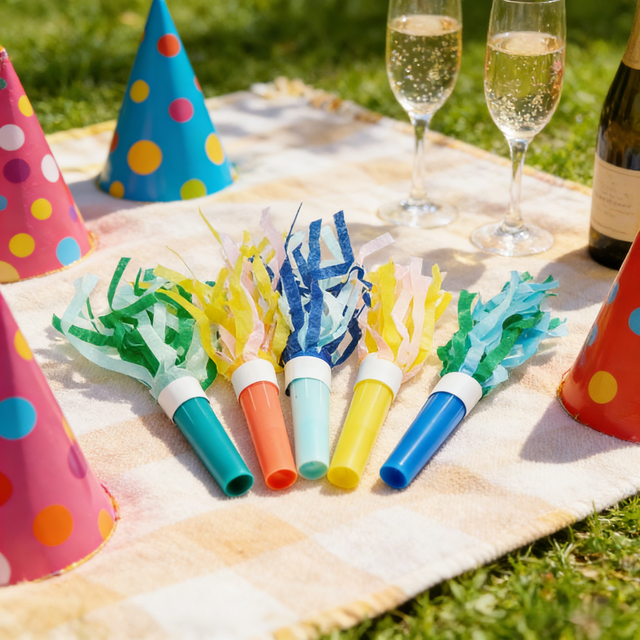 610005 Colorful Tassel Party Blowouts Noisemakers for Birthday Party New Year's Eve Carnival Celebration Supplies Party Horns