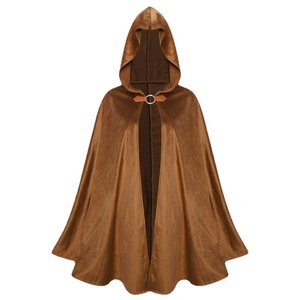 Cape à capuche en daim médiévale pour cosplay, costume unisexe pour fête d'Halloween - Product Image 4