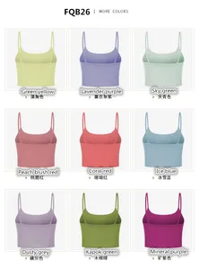 Simply fit logo personalizzato strappy push up doppio strato rimovibile private label donna yoga reggiseno sportivo