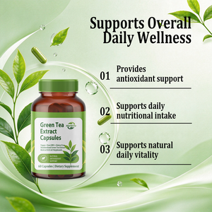 Cápsulas de Extracto de Té Verde de Marca Privada OEM, Ricas en EGCG y Polifenoles, Suplemento Dietético Vegano, Soporte Antioxidante, 60 Cápsulas - Product Image 3