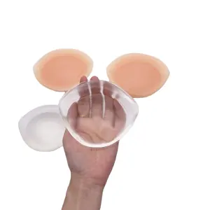 Durable Shape Clear And Skin Silicon Thick Bra Pad Reusable Bra Inserted Breast Lift Pad Push Up Big Breast For Sexy Women