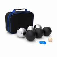 Jeu de Boules de Pétanque 6 Boules 73mm Acier Noir et Argent avec Sac de Transport Jeu de Jardin Extérieur