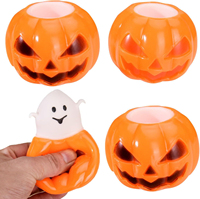 Squishy TPR/Silicone Halloween Pompoen Spook Pop Mini Knijp Speelgoed 12 Stuks Decompressie Stress Verlichting Fidget Speelgoed Displaydoos