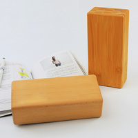 Ensemble de blocs de yoga en bambou naturel haute densité, écologiques, personnalisables avec logo, antidérapants, vente en gros, pour fitness et entraînement