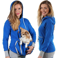 Sweat-shirt à capuche polaire à manches longues pour femme, porte-bébé pour chien et chat
