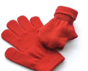 Gants d'hiver tricotés avec impression de logo personnalisé pour enfants, protection des mains, mitaines chaudes en fibre acrylique de couleur unie, gants d'extérieur pour enfants - Product Image 6