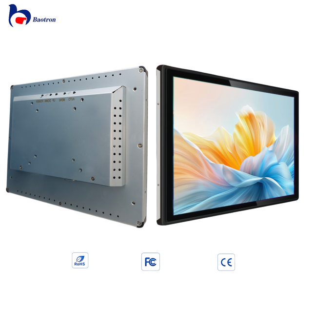 Baotron Factory Direct New 18.5 Inch 16:9 FHD Industrial Embedded USB Capacitive IP65 Waterproof TFT Touch Screen Monitor Black