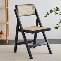 Chaise de jardin pliante en rotin et bambou tressé à la main, avec dossier réglable, portable pour l'extérieur, idéale pour hôtel, restaurant, banquet, événement