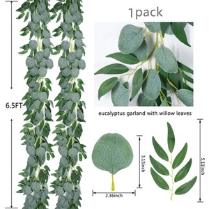 Guirnalda de Sauce de eucalipto, guirnalda verde de Eucalipto Artificial con hojas de sauce, vides, 180CM, venta al por mayor - Product Image 1