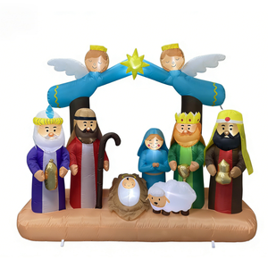 Crèche de Noël gonflable de 7 pieds avec lumières LED, ensemble de crèche comprenant la Sainte <span class=keywords><strong>Famille</strong></span>, les Trois Rois Mages, un ange et un berger - Product Image 6