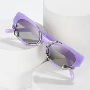 0347 designer mens sun glasses famous brands Purple cateye eyeglasses personality women retro style sunglasses