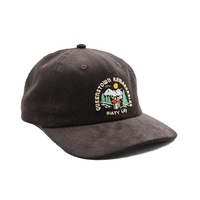 Casquette de baseball en velours côtelé marron avec logo brodé tendance, casquette de baseball en velours côtelé à 6 panneaux de haute qualité avec visière incurvée, personnalisable