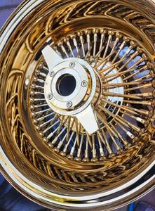 Wheelrim 13x7 Chrome Gold Steel Deep Dish 100 Spoke Universal Fitment <strong>Replacement</strong> <strong>Wheels</strong> - Product Image 6