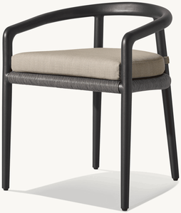 Chaises en aluminium pour restaurant, meubles de jardin d'extérieur tissés à la main, sièges à dossier incurvé de style taverna classique - Product Image 2