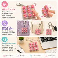 Porte-clés Fidget Clicker Mini Dumpling, Jouet à Pression à Interrupteur Mécanique Tactile, Décompression pour Adultes et Enfants, Soulagement de l'Anxiété et du Stress