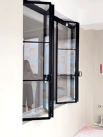 Fenêtre pliante en aluminium et verre, fenêtres pliantes pour appartement et hôtel, cadre de fenêtre en aluminium