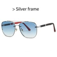 Nouveau design Lunettes de soleil carrées tendance et surdimensionnées Dropshipping Lunettes de soleil à double faisceau en métal pour hommes