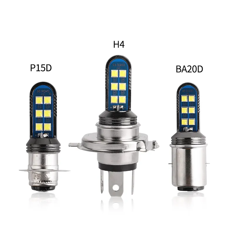 Phare de Moto, ampoule de Scooter, lumière anti-brouillard P15D, pour Suzuki Honda, H4 Led H6 Ba20d, 6000k, accessoires de motocyclette